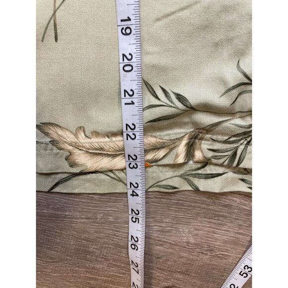 Island Traders Green Tropical Short Sleeved Button Up Top Sz L - Picture 10 of 10